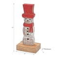 thumbnail image 3 of Maison Concepts Christmas Mango Wood Snowman With Top Hat On Base (5L X 3W X 12H), 3 of 3