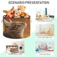 thumbnail image 4 of Round Toy Storage Basket Foldable Storage Basket for Home Decor Laundry Basket20" x 14" Realistic Cute Brown Cat, 4 of 6