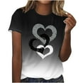 thumbnail image 1 of Bowake T-Shirts Cœur pour Femmes Manches Courtes Col Rond Graphiques T-Shirts Décontractés d'Été Cadeaux de la Saint-Valentin, 1 of 4