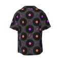 thumbnail image 6 of Lsque Vinyl Records Musical Notes print Men's Cuban Collar Short Sleeve Shirt Summer Beachwear Casual Button Down Fashionable Vacation Leisure Shirt-3X-Large, 6 of 7