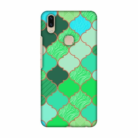 Vivo V9 Case - Stained glass- American green, Hard Plastic Back Cover, Slim Profile Cute Printed Designer Snap on Case with Screen Cleaning (Best Way To Clean My Glasses)
