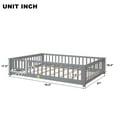 thumbnail image 5 of Full Size Floor Bed for Kids, Wood Platform Bed with Fence and Door, Montessori Bed Frame with Slats Support, Playhouse Bed with Door Design, for Toddler, Boys,Girls,No Box Spring Needed,Grey, 5 of 9