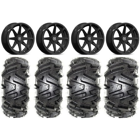 Valor V01 14" Wheels Black 26" Moto MTC Tires Honda Pioneer
