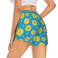 thumbnail image 4 of Picia Bee Sunflower Pattern Women's 2 in 1 Athletic Running Shorts High Waisted Workout Casual Gym Sweat Shorts with Comfy Liner Zipper Pockets-X-Large, 4 of 9