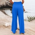 thumbnail image 6 of Delayuji Womens High Waist Wide Leg Pants Elastic Waist Loose Comfortable Pants With Pockets, 6 of 7