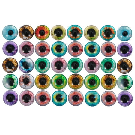 

Tinksky 50pcs 20MM Glass Patches Hemisphere Eye Pattern DIY Patches Jewelry Accessories (Mixed Pattern)