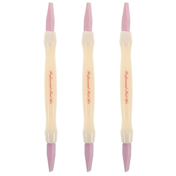 3 limas de uñas con piedra para lijar, removedor de cutículas, pulidor, bolígrafo para pedicura, herramienta de manicura lavable, herramienta cosmética para maquillaje de salón de uñas