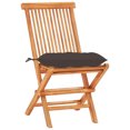thumbnail image 3 of vidaXL Solid Teak Wood Bistro Set 3 Pieces with Cushions Garden Multi Colors, 3 of 11
