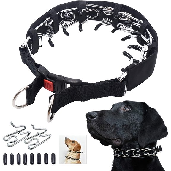 No Pull Dog Collar, Dog Training Collar with Comfort Tips and Quick Release Snap Buckle for Small Medium Large Dogs