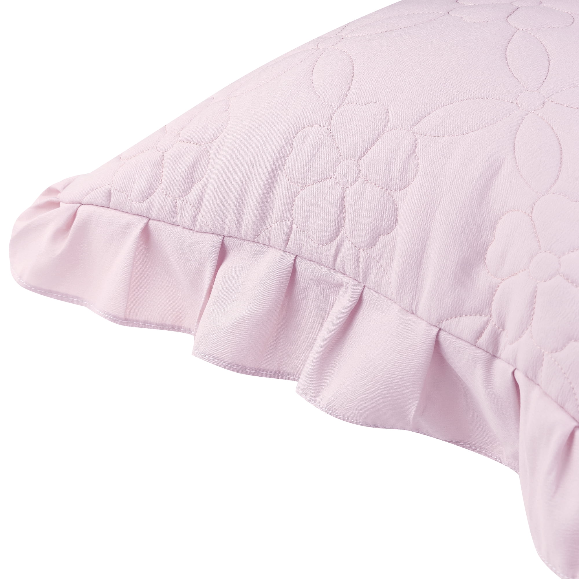 Unique Bargains 2Pcs Single Layer Wide Ruffles Envelope Closure Pillow Shams Purple Queen