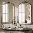 thumbnail image 5 of Gleamira 40"x 28" Arched Bathroom Mirror Vintage Vanity Mirror Wall Decorative Mirror, Antique Silver, 5 of 6