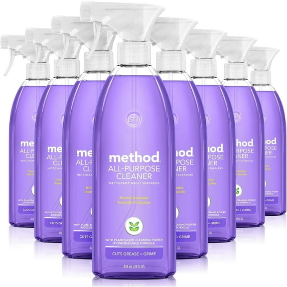 Method All-Purpose Cleaner, French Lavender, Pack of 8, 28 Ounce Bottles