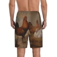thumbnail image 3 of Easygdp Oil Painting Chicken And Duck Men's Short Pajama Pants, Sleep Shorts, Household Pants, Casual Pants with Pockets - XX-Large, 3 of 9