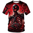 thumbnail image 5 of Y-Sunset Halloween T-Shirt for Men, Funny Skeleton Graphic Short Sleeve Crew Neck T-Shirt, Novelty Short Sleeve Crewneck Shirt, 5 of 5