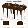 thumbnail image 3 of Costway Extendable Dining Table Set with 2 Half-Round & 1 Rectangular Tables for 6-8 People Walnut, 3 of 10
