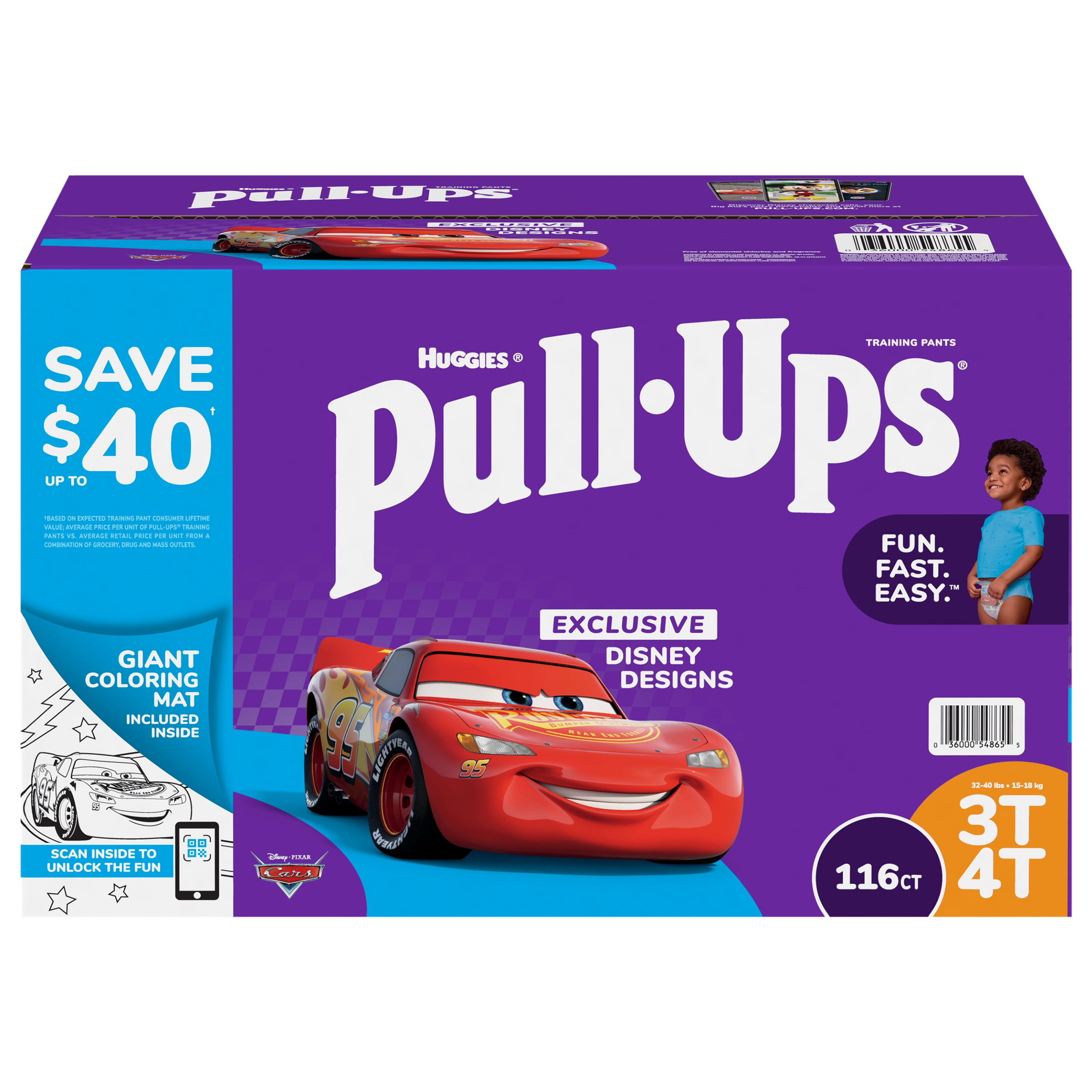 Huggies Pull-Ups Training Pants for Boys 3T-4T 32-40 Pounds (116 Count)