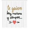 thumbnail image 3 of Ambesonne Spanish Shower Curtain, Te Quiero Love Words, 69"Wx84"L, Black Camel White, 3 of 3