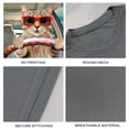 thumbnail image 4 of Coolnut Men's T Shirt Odor Protection Short, Driving Cat Funny Mens Short Sleeve Tees, Grey Crew-Neck Casual Tee Shirts, S, 4 of 6