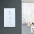 thumbnail image 3 of Control remoto WiFi en casa Smart 3 Gang interruptor de pared Panel táctil estándar de EE. UU. 100-240V, 3 of 8