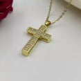 thumbnail image 2 of 14k Yellow Gold Plated 2 Ct Round Cut White Moissanite Charm Cross Pendant, 2 of 3