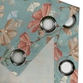 thumbnail image 4 of Ambesonne Vintage Grommet Curtain, Butterfly Retro Flowers Art, 50"x63", Pale Teal Umber and Salmon, 4 of 5