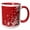 Red/White, variant on 3drose, Contemporary Red and White Flourishes with Circles Design, 11oz Two-tone Red Mug