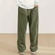 thumbnail image 5 of Ceisia Men Solid Color Corduroy Straight Leg Pants Elastic Waist Drawstring Gift Casual Trousers, 5 of 7
