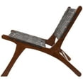 thumbnail image 6 of DecMode Wood Woven Leather Seat and Back Lounge Chair, Brown, Set of 2, 6 of 12