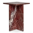 thumbnail image 2 of Moe's Home Collection Blair Accent Table Rosso Levanto Marble Stone Side Tables, 2 of 4