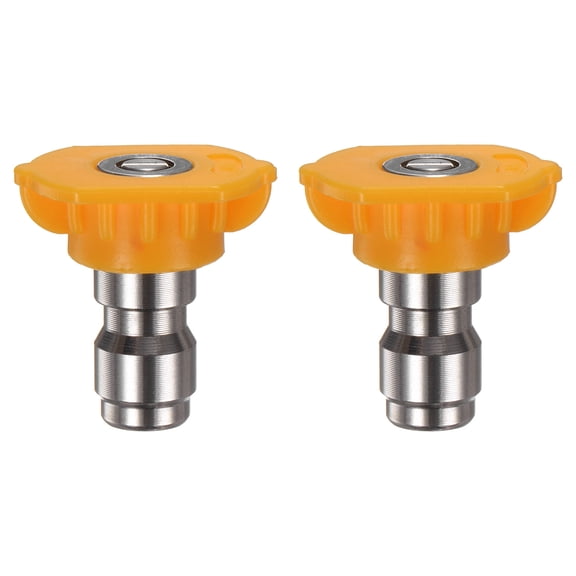 Uxcell 2-Pack Pressure Washer Spray Nozzle Tips, 15 Degree 1/4 Power Washer Tip for Surface Cleaning [1mm Orifice]