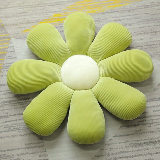 New 40/50/70cm Adorable Plants Pillows Stuffed Soft Sunflower Sakura Daisy Flowers Seat Cushion Props DecorationGreen DaisyAbout 70cm Deng Xun unisex