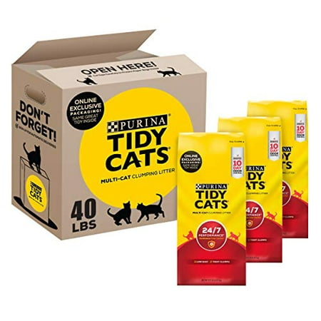 Tidy Cats Clumping Cat Litter  24/7 Performance  Clay Cat Litter  Recyclable Box - (3) 13.33 lb. Bags
