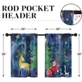 thumbnail image 2 of Christmas Tree Deer Kitchen Curtains Winter Window Curtains Over Sink Set of 2, Cute Santa Reindeer Rod Pocket Short Tier Curtains for Kitchen, Blue Christmas Small Kitchen Decor (26x36 Inch), 2 of 6