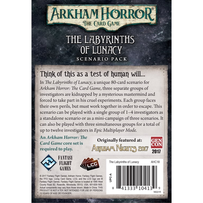 Fantasy Flight Arkham Horror Living Card Game: The Labyrinths of Lunacy  Scenario Pack - Walmart.com