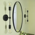 thumbnail image 4 of TEHOME Javell Oval Black Bathroom Mirror 20" x 30" Metal Framed Vanity, 4 of 7