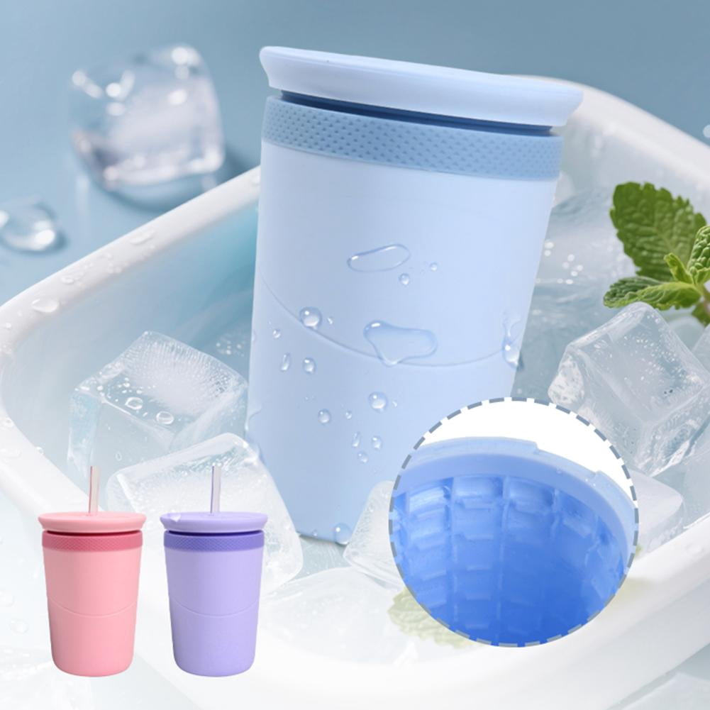 Silicone Ice Cube Cylinder, Silicone Ices Bucket, Cylinder IceCube Mold Ice Trays, Mini Ices Tray Mold Cup with Lid Crushed IceMaker Cup for Coffee Juice Tea Cocktail Chilling