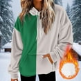 thumbnail image 2 of HAiming Womens Fleece Hoodies Color Block Hooded Sweatshirt Warm Soft Comfy Casual Long Sleeve Tops with Pocket, 2 of 6