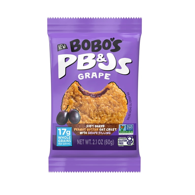 Bobo's PB&Js, Peanut Butter Oat Crust With Grape Filling, 4