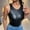 #3 Black, variant on WNEGSTG Womens Glitter Strappy Cami Ladies Sexy Faux Leather Tank Crop Top Vest Top Black