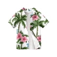 thumbnail image 4 of Abcomgle Boys Hawaiian Shirt 7/8 Button Down Short Sleeve Hawaii Shirts for Boys Tropical Floral Print Tourist Spring Shirts for Boys,Army Green,12-13Years, 4 of 5