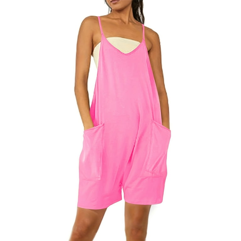 Stylish Casual V Neck Romper for Women Knee Length with Pockets Versatile Easy Care Ideal for Spring to Fall Walmart