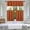 BRICK, variant on 2 Sets 3PC ORANGE Faux Silk Kitchen Blackout Curtain Set Includes Valance (60"x14") & Two Tiers (30"x24") Elegant Light-Blocking Solid GHL4