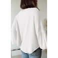 thumbnail image 4 of FreshPretty Women's Ribbed Long Sleeve Tops Summer Spring Pullover Knit Casual V Neck Blouses Trendy Loose Fit Tunic Top, 4 of 7