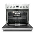 thumbnail image 2 of Cosmo 36 in. Lumin Collection 6.0 cu. ft. Gas Range with 6 Sealed Gas Burners and Convection Oven in Stainless Steel, 2 of 10