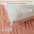 thumbnail image 5 of WOOW DEPOT Sherpa Reversible Comforter Twin 59" x 78.7", 1 PCS Thick Heavy 6.61 lbs Warm Cozy, Taffeta Quilted & Sheared Craft 3D Jacquard Blanket Machine Washable, Dusty Rose, 5 of 9