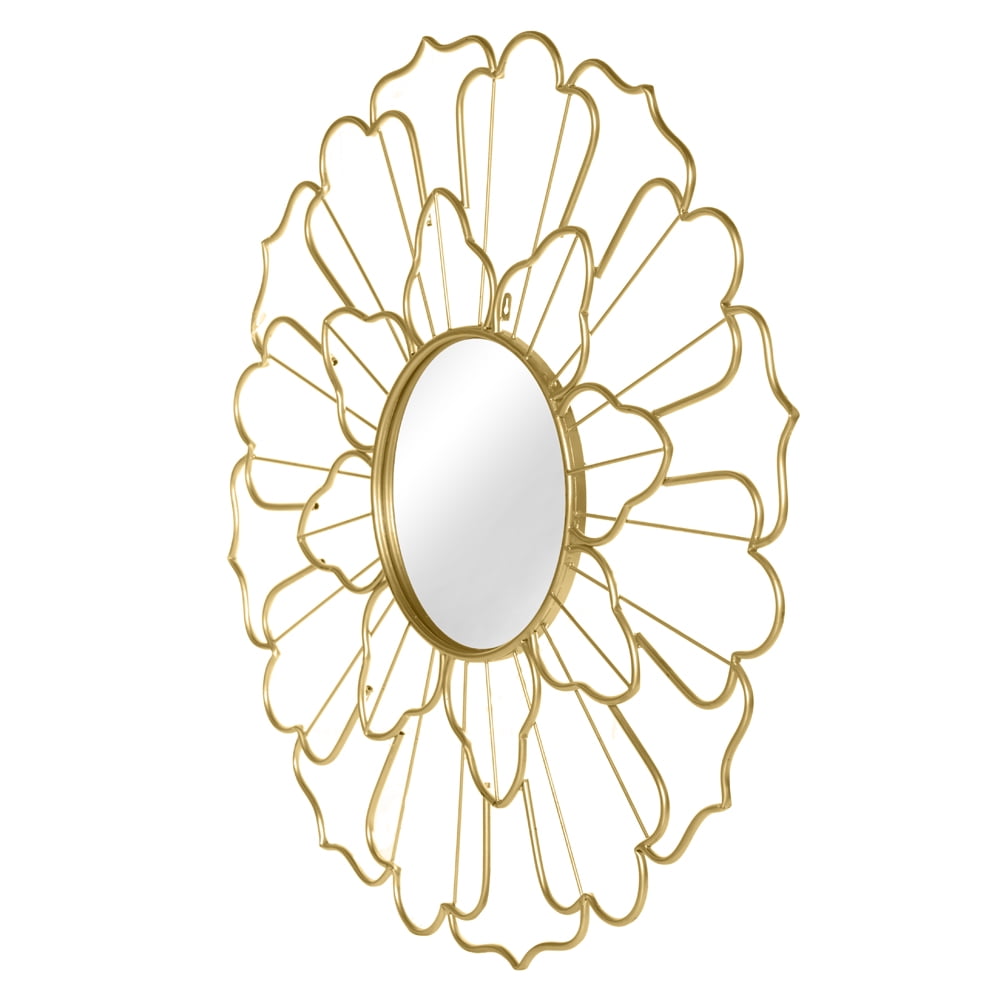 Kepooman Lace Metal Sunburst Wall Hanging Mirror, Used in Living Room, Bathroom and Bedroom, Modern Bohemian Decoration Kepooman Lace Metal Sunburst Wall Hanging Mirror, Used in Living Room, Bathroom and Bedroom, Modern Bohemian Decoration