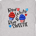 thumbnail image 4 of Inktastic 4th of July Red, White and Blue Sweetie Cupcakes and Stars Boys or Girls Long Sleeve Toddler T-Shirt, 4 of 5