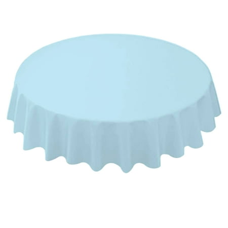 

Pontos 84 Inch Round Tablecloth Simple Disposable PE Waterproof Thicker Table Cover Fabric for Home