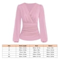 thumbnail image 2 of Blusa de manga larga con escote en V para mujer, blusa cruzada con escote en V profundo y mangas largas para mujer Blusa cruzada con escote en V para mujer Rendimiento inigualable, 2 of 2