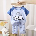 thumbnail image 2 of NOLDARES Baby Boy Summer Outfits 2 Pieces Crewneck Short Sleeve Shirt Top Truck Graphic Elastic Waist Shorts Clothes(Light Purple,3-4 Y), 2 of 6
